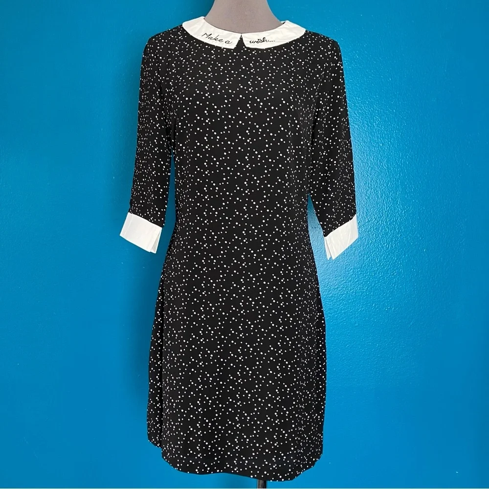 Sugarhill Boutique Make A Wish Mod 60s Tunic Midi Dress w/ Sleeves & Collar UK 8 - Picture 3 of 14